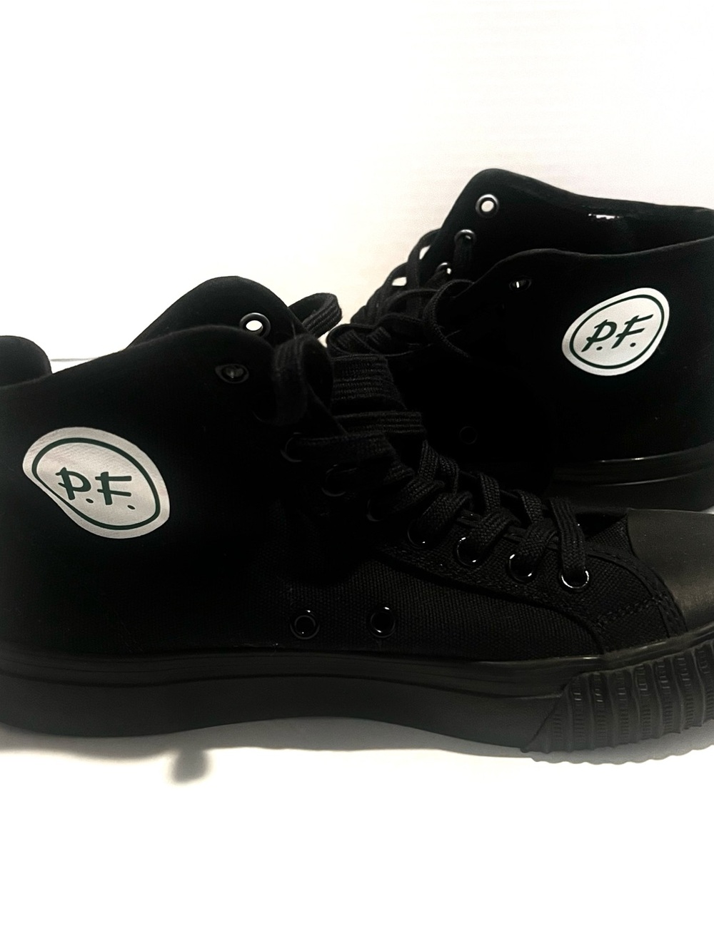 P.F. Flyers 1993 Center High-top Black Canvas Sneakers with White Logo